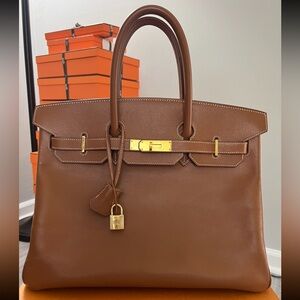 Hermès Courchevel Birkin 35 Gold